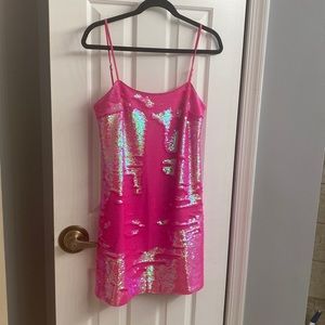 Susana Monaco Hot Pink Sequin Mini Dress